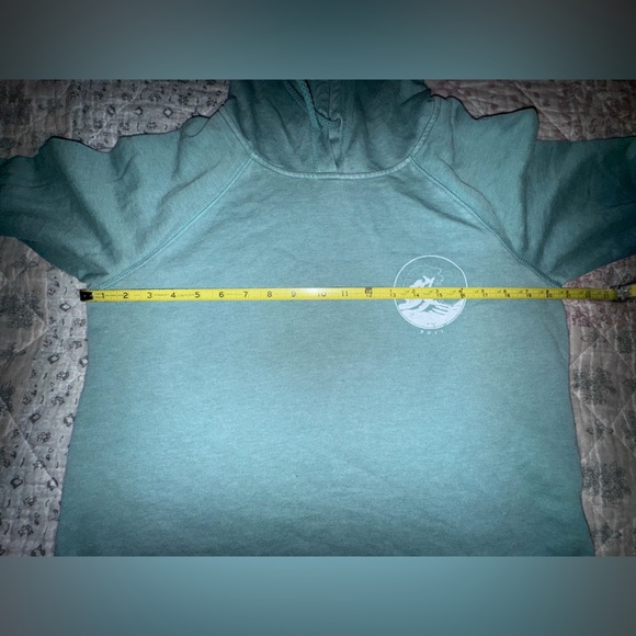 Junior's Roxy Cropped Sweater With Hoodie Blue Beach Surfer. Sz Jr L - Picture 11 of 12